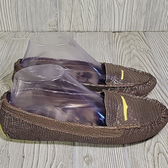 Sam Edelman Jones Bronze Leather Penny Loafers Womens Size 8.5 - Picture 2 of 10